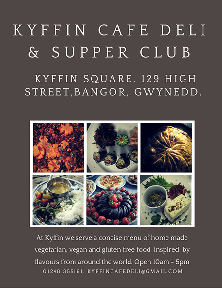 Kyffin Cafe Bangor Vegetarian cafe deli vegan dishes