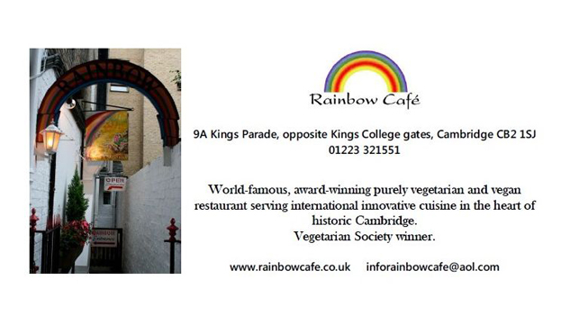 Rainbow Vegetarian cafe Cambridge UK vegan